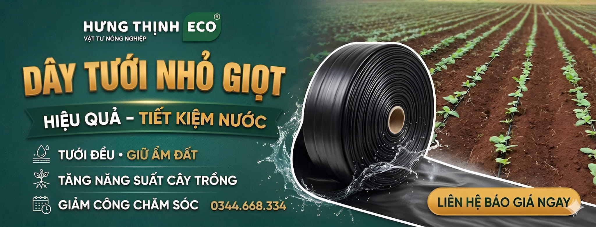 dây tưới nhỏ giọt hte - hưng thịnh eco